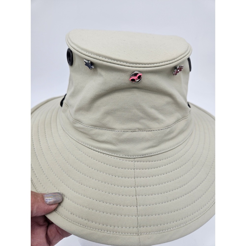 The Tilley Ladies Endurable Bucket Hat Size 7.25 (22.75") Khaki - Embellished - Picture 7 of 16
